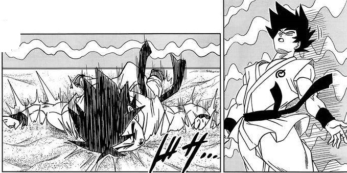 Goku falls